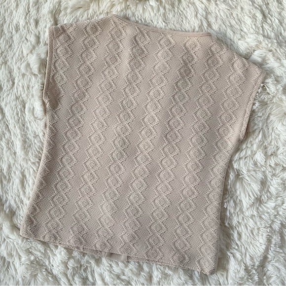 Beige Textured Pattern Knit Top - Picture 3 of 3